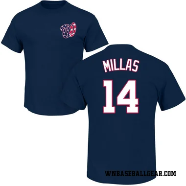 Navy Men's Drew Millas Washington Nationals Roster T-Shirt -