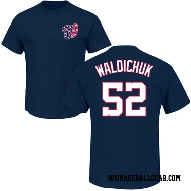 Navy Men's Ken Waldichuk Washington Nationals Roster T-Shirt -