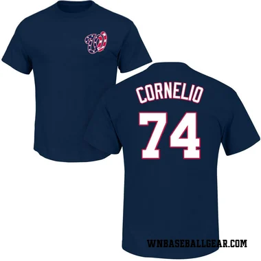 Navy Youth Riley Cornelio Washington Nationals Roster T-Shirt -