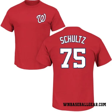 Red Men's Paxton Schultz Washington Nationals Roster T-Shirt -